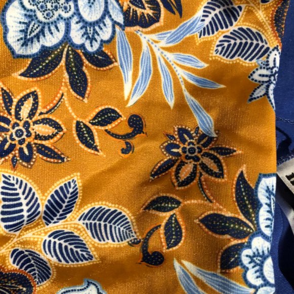 Brand NEW Maree Maree Mustard and Blue Erina Floral Boho One Piece Swimsuit - Picture 6 of 8